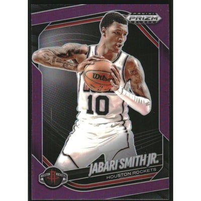 2024-25 Panini Prizm Black Prizms Purple #166 Jabari Smith Jr.