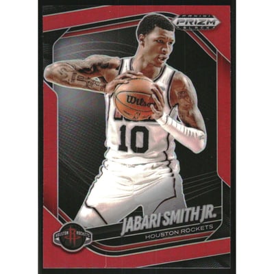 2024-25 Panini Prizm Black Prizms Red #166 Jabari Smith Jr.