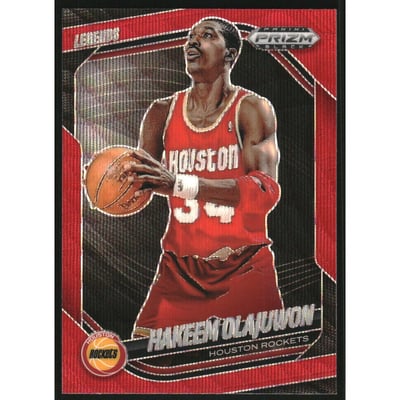 2024-25 Panini Prizm Black Prizms Ruby Wave #286 Hakeem Olajuwon LGD