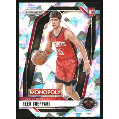 2024-25 Panini Prizm Monopoly White Cracked Ice #72 Reed Sheppard