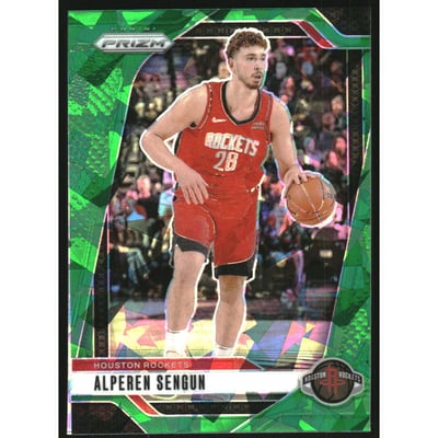 2024-25 Panini Prizm Prizms Green Ice #201 Alperen Sengun