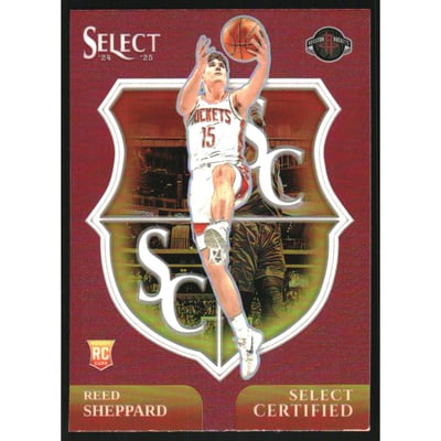 2024-25 Select Select Certified Red Prizms #14 Reed Sheppard