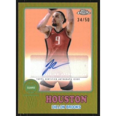 2024-25 Topps Chrome '73 Topps Autographs Gold Refractors #73TADB Dillon Brooks