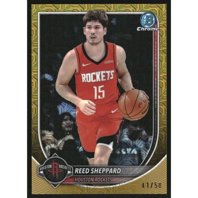 2025-26 Bowman Chrome Gold Mojo Refractors #BCV135 Reed Sheppard