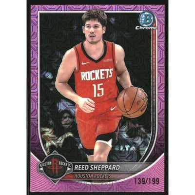 2025-26 Bowman Chrome Pink Mojo Refractors #BCV135 Reed Sheppard