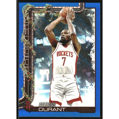 2025-26 Topps Holiday Blue Metallic Glitter Holiday #H125 Kevin Durant