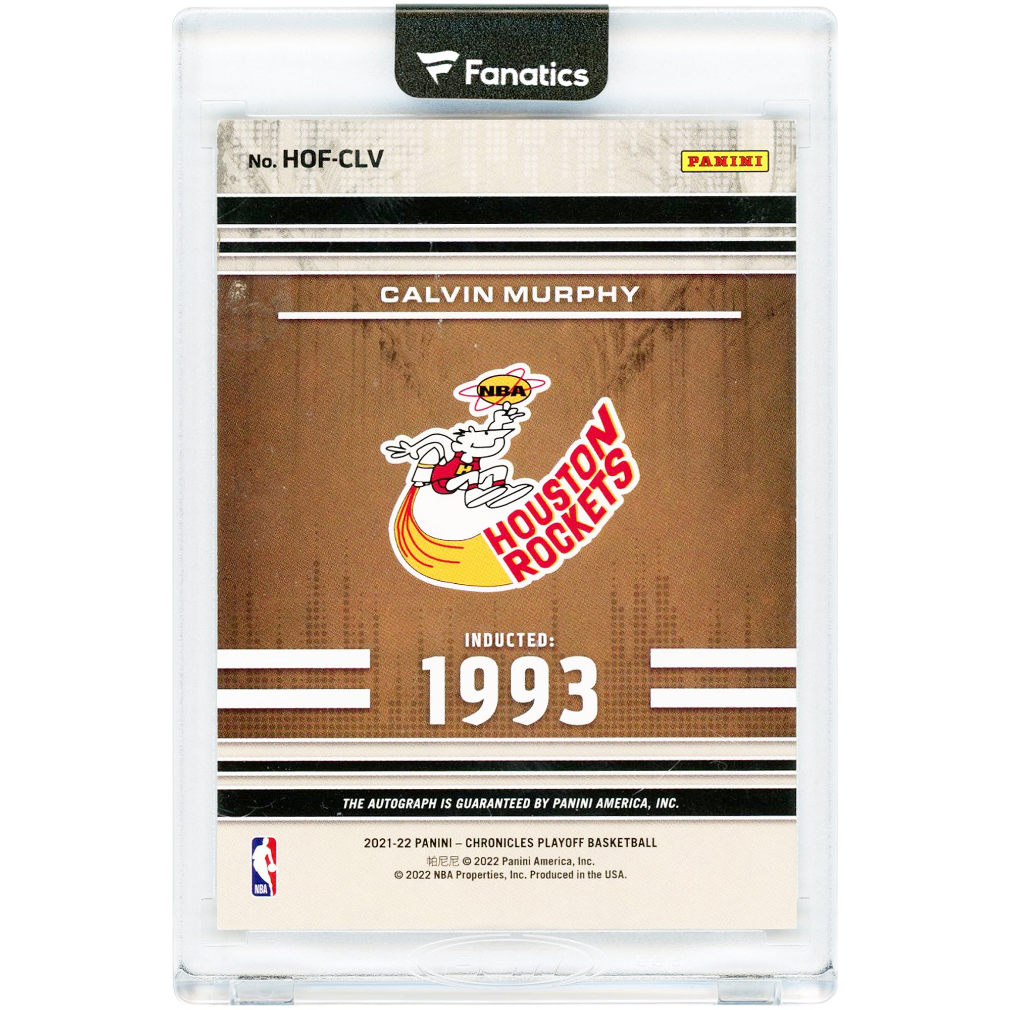 Carte autographiée de Calvin Murphy (Houston Rockets) 2021-22 Panini Chronicles Playoff Basketball Hall Of Fame #HOF-CLV #93/99