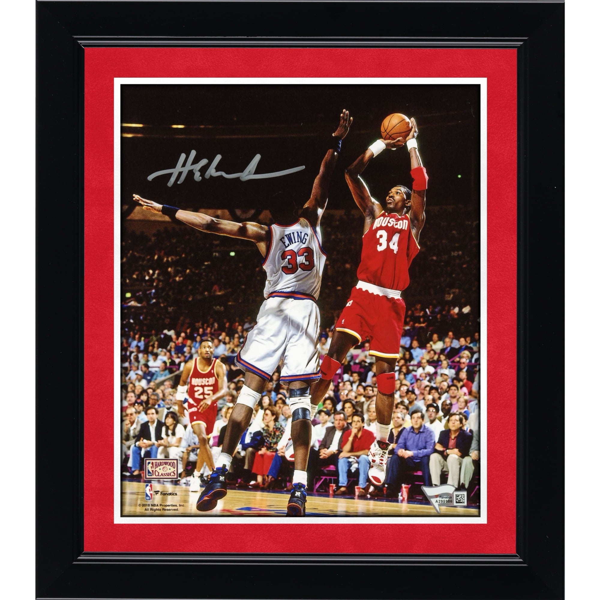 Hakeem Olajuwon Houston Rockets Autographed 8" x 10" Jumping Photograph