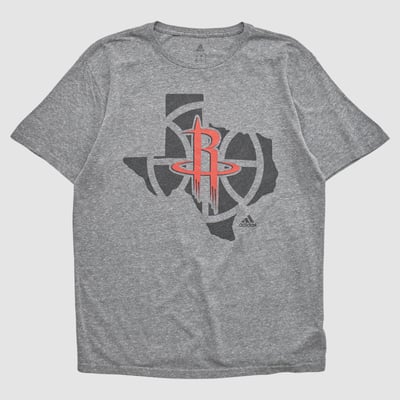 Houston Rockets Adidas 2010s T-shirt - Heather Gray - M by Fanatics Real Vintage