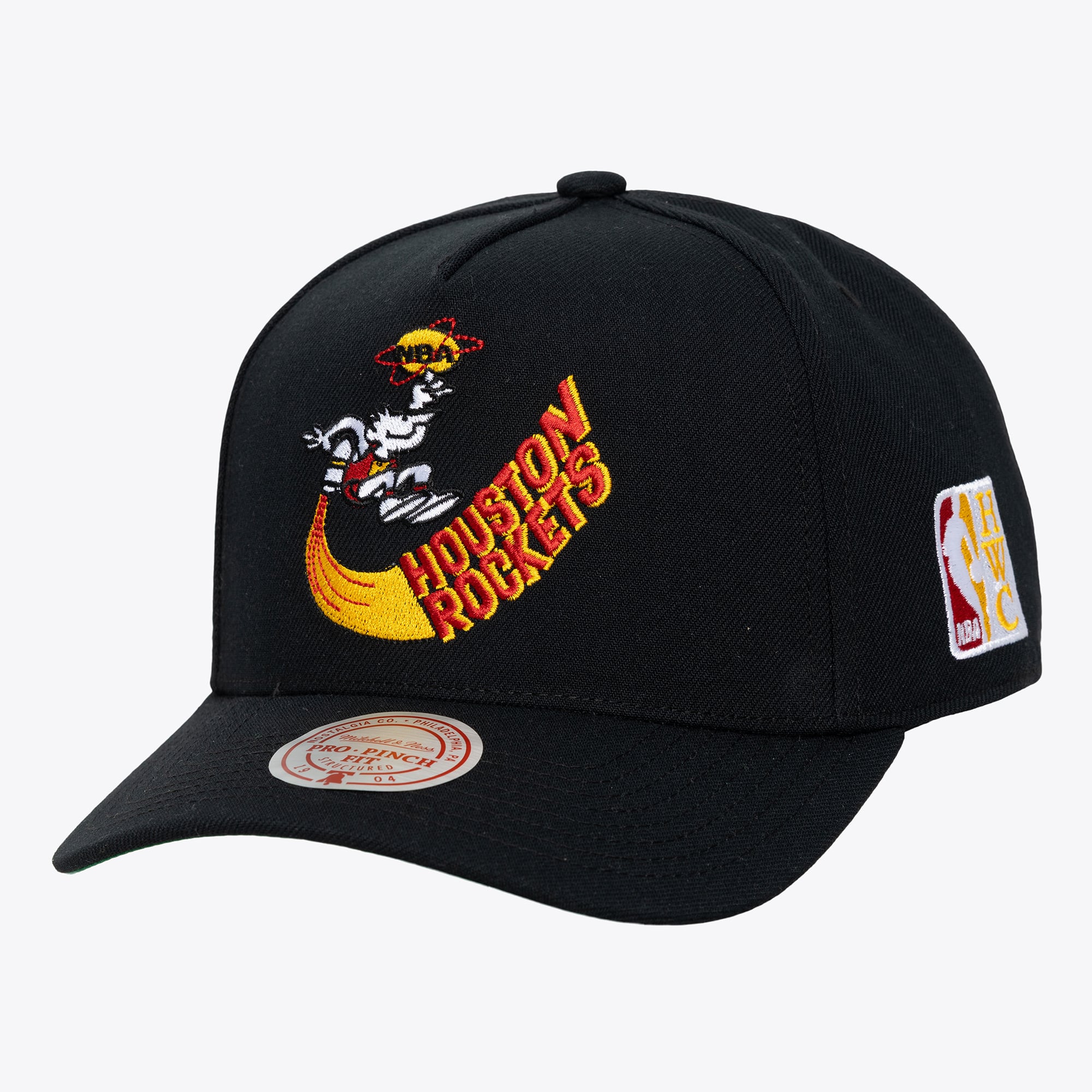 Houston Rockets Black Hardwood Classics Legendary Home Pro Pinch Snapback Hat