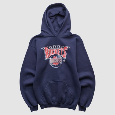 Houston Rockets Logo 7 90s Hooded Pullover Sweatshirt - Navy - XXS by Fanatics Real Vintage