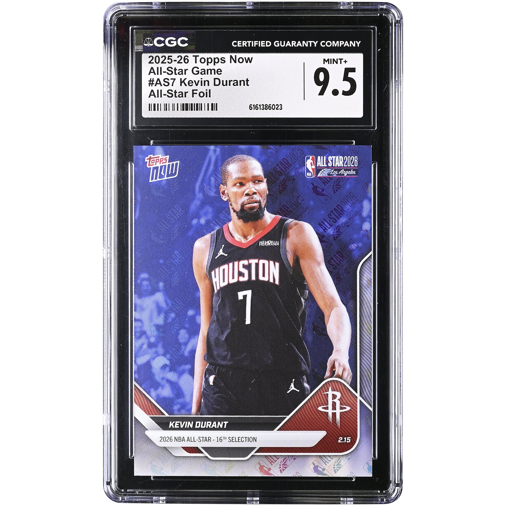 Kevin Durant Houston Rockets 2025-26 Topps Now All-Star Foil #AS7 CGC Authenticated 9.5 Card