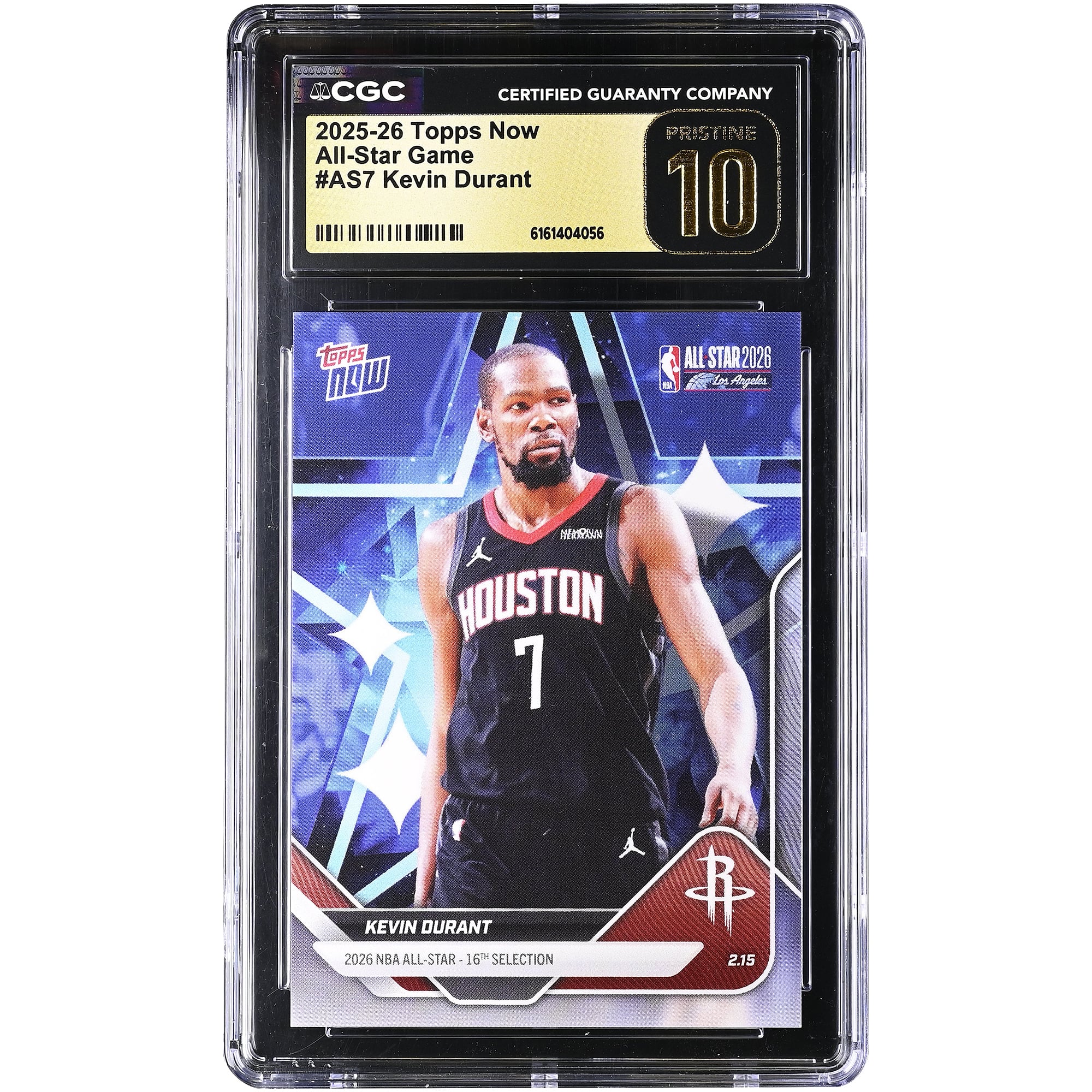 Kevin Durant Houston Rockets 2025-26 Topps Now All-Star Game #AS7 CGC Authenticated PRISTINE 10 Card