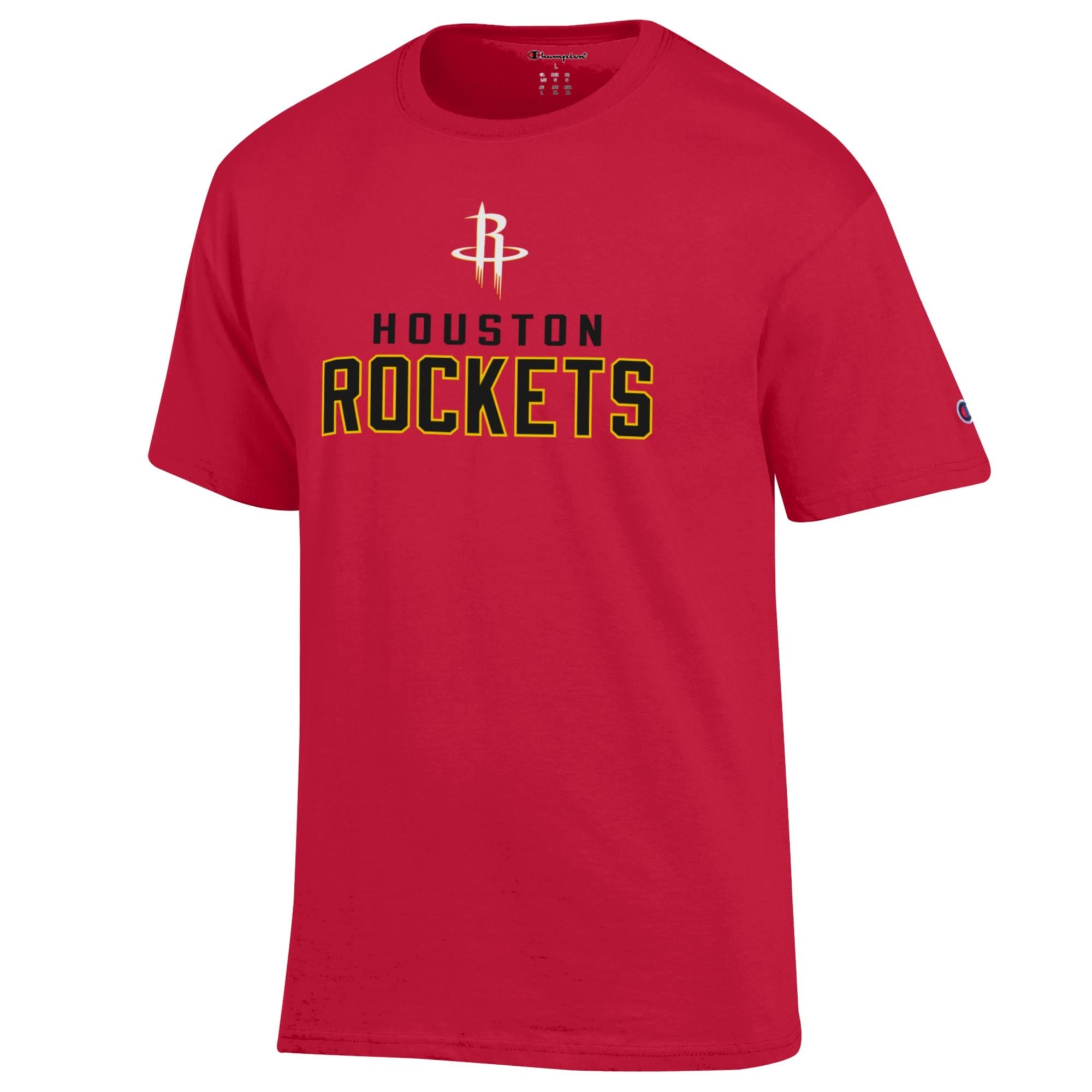 T-shirt en coton Champion rouge Houston Rockets pour homme