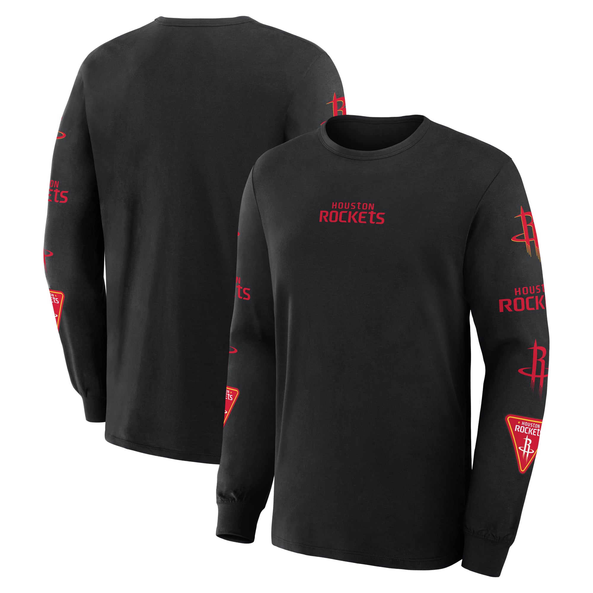 Men's Fanatics  Black Houston Rockets Jump Higher Legacy Long Sleeve T-Shirt