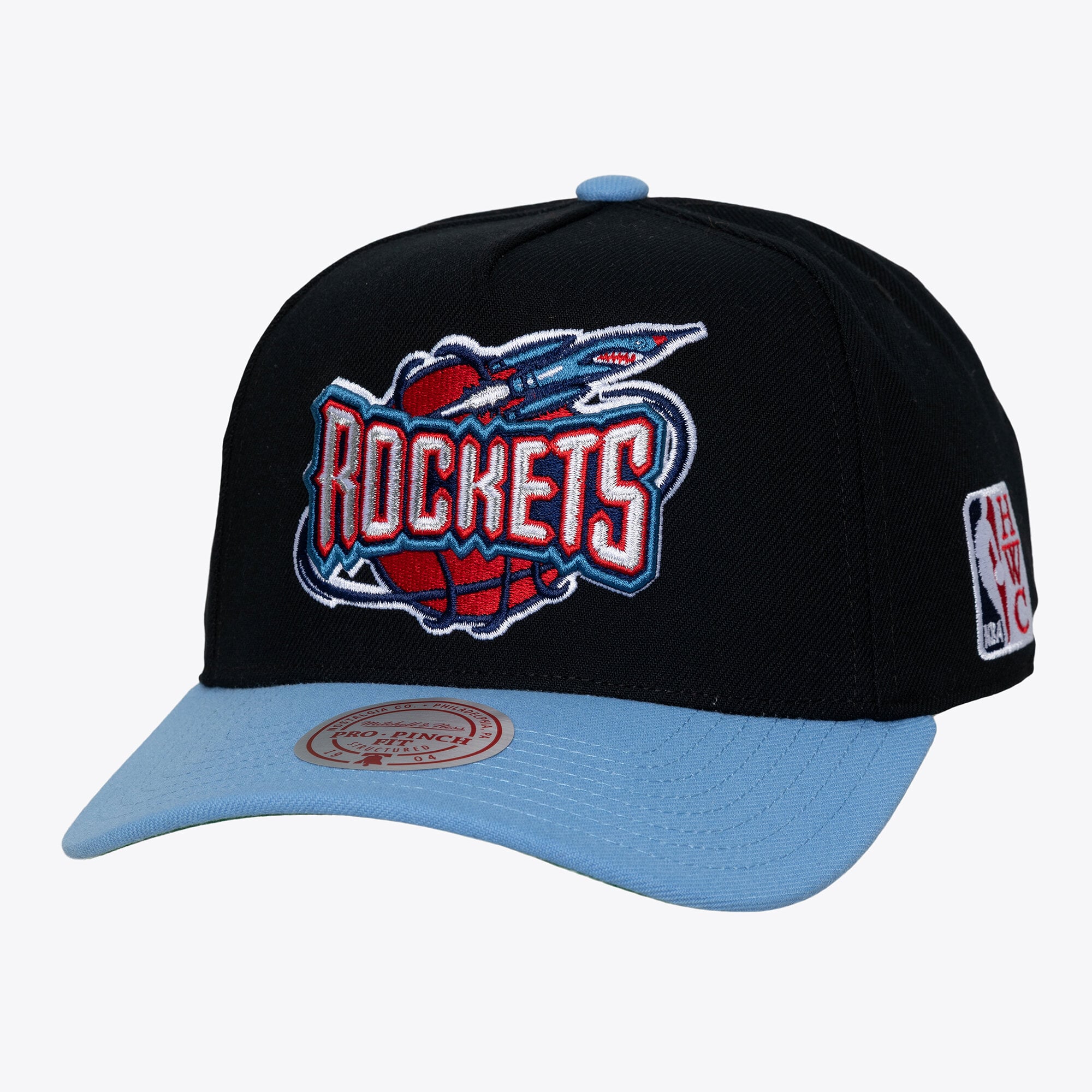 Men's Houston Rockets  Mitchell & Ness Black Legendary Home Pro Pinch Snapback Hat