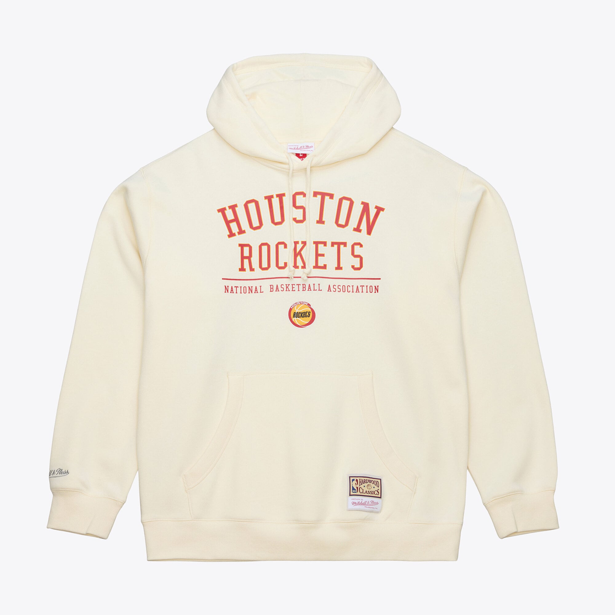 Men's Mitchell & Ness Cream Houston Rockets Walk-Off Fleece Hoodie