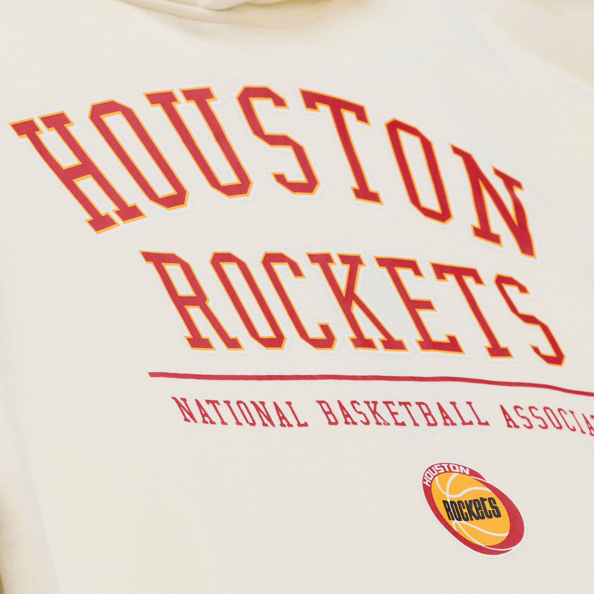 Men's Mitchell & Ness Cream Houston Rockets Walk-Off Fleece Hoodie