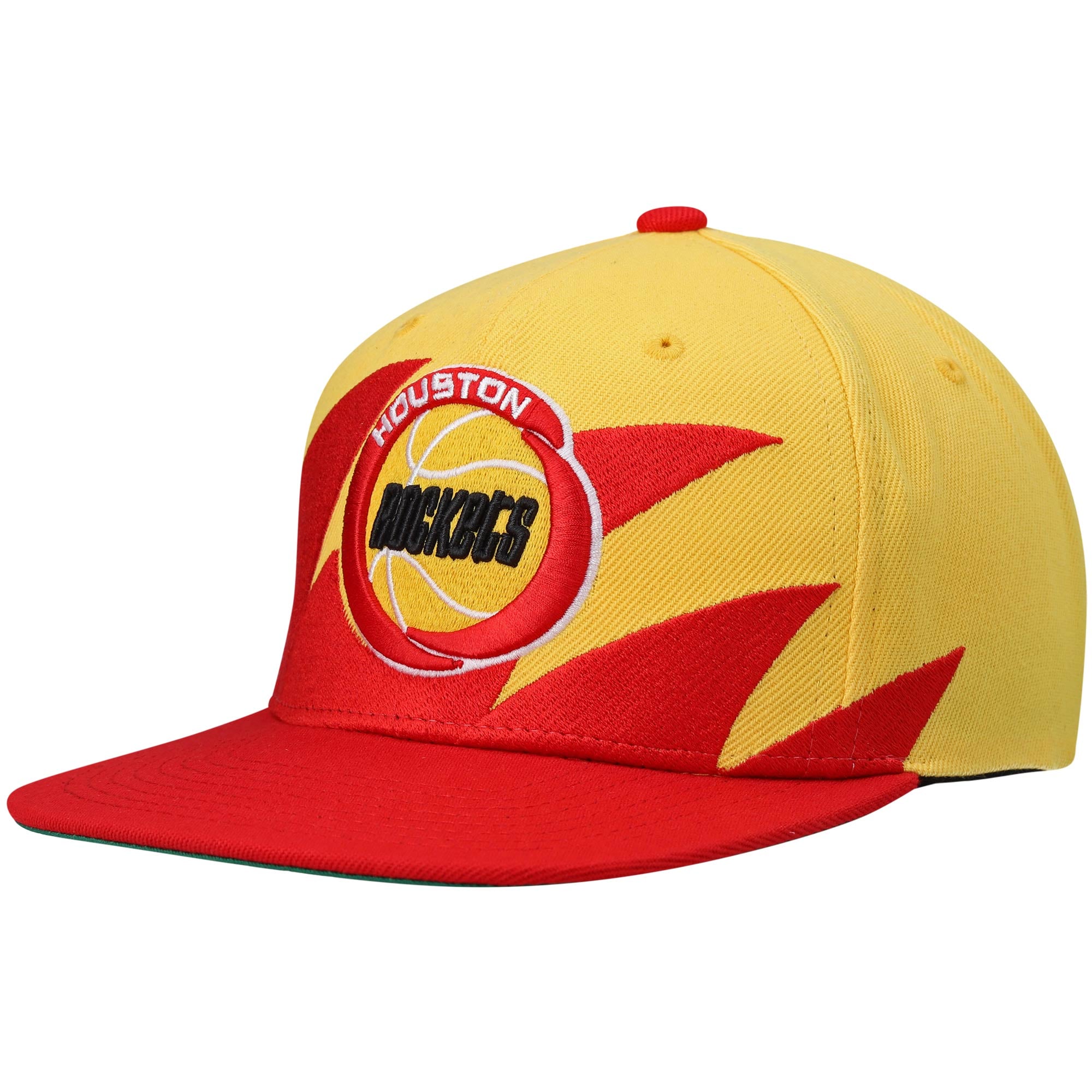 Men With Red Rockets Men's Mitchell & Ness Gold/Red Houston Rockets Hardwood Classics ...