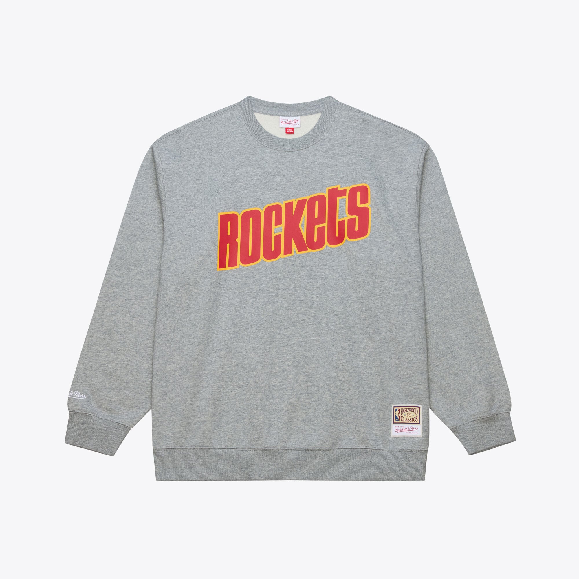 Men's Mitchell & Ness Heather Gray Houston Rockets Walk-Off Fleece Sweatshirt