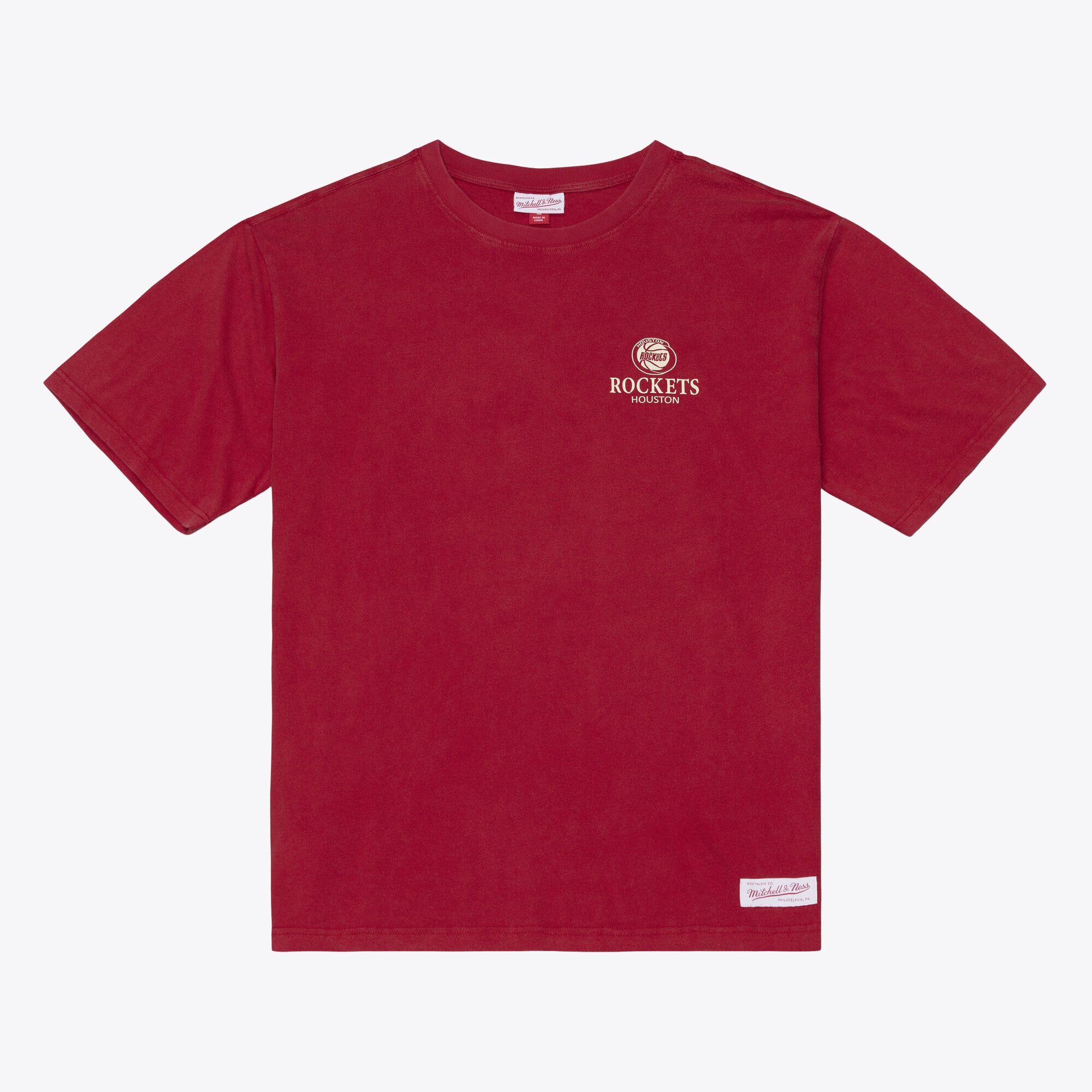 T-shirt Mitchell & Ness rouge Houston Rockets Core Essentials pour homme