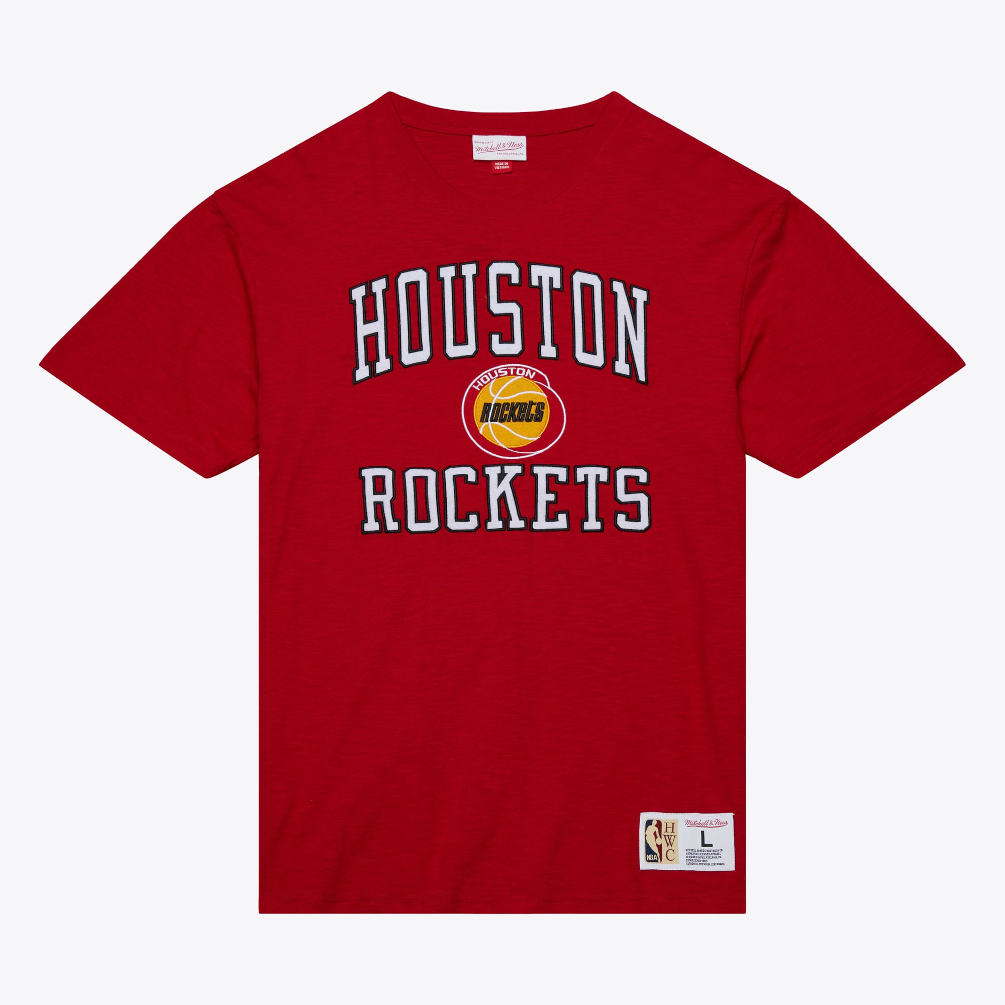 T-shirt Mitchell & Ness rouge Houston Rockets Hardwood Classics Legendary Slub pour homme