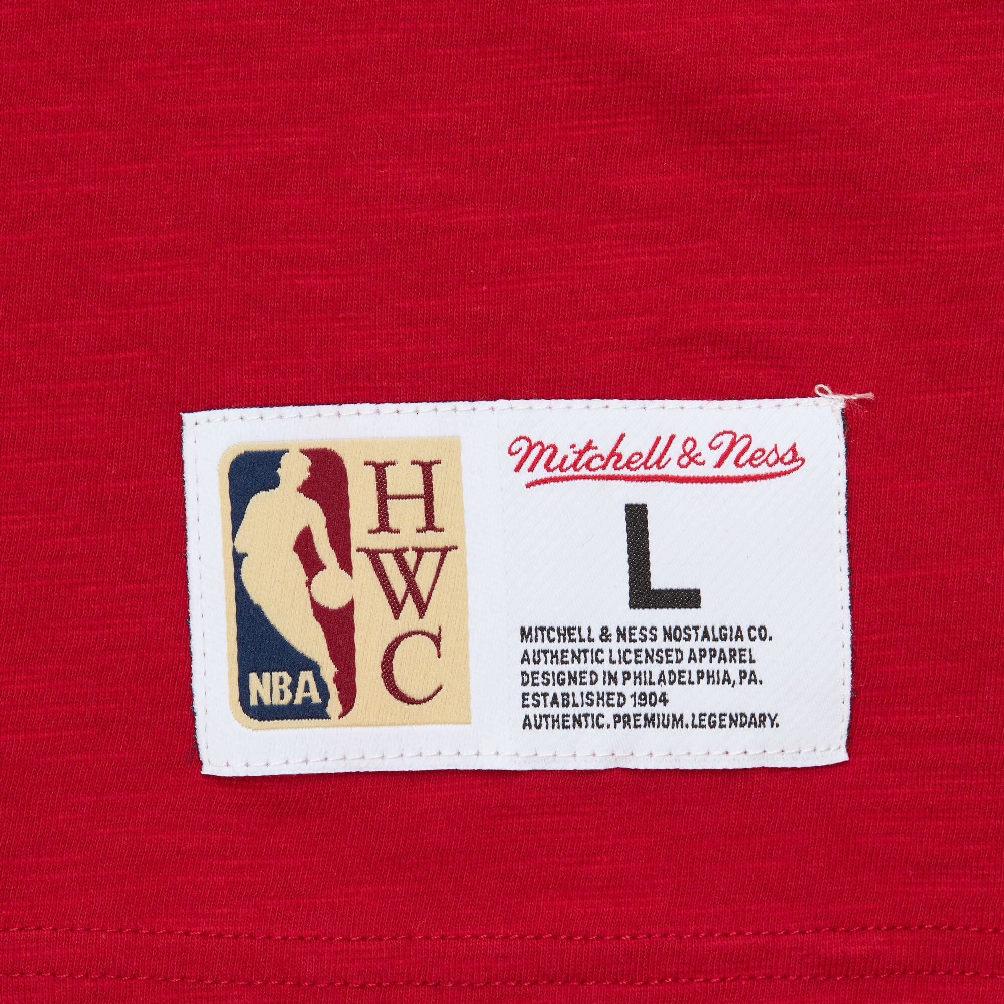 T-shirt Mitchell & Ness rouge Houston Rockets Hardwood Classics Legendary Slub pour homme