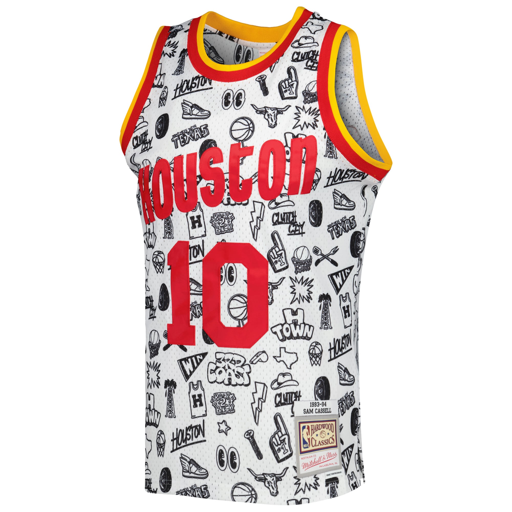 Men's Mitchell & Ness Sam Cassell White Houston Rockets 1993/94