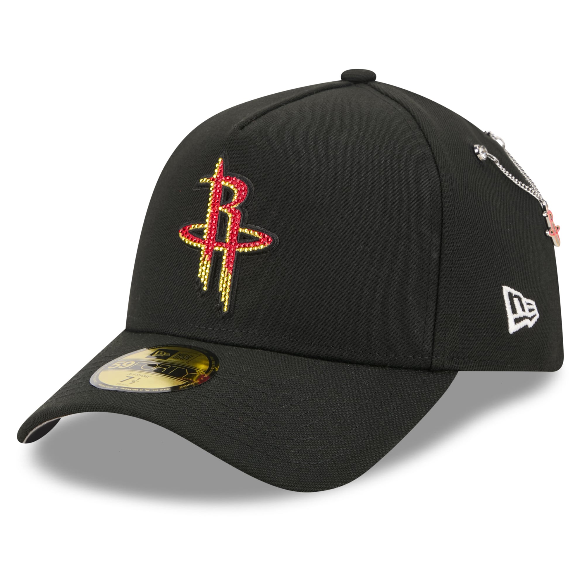 Men's Houston Rockets New Era Black 2026 NBA Draft On-Stage Crystal A-Frame 59FORTY Fitted Hat