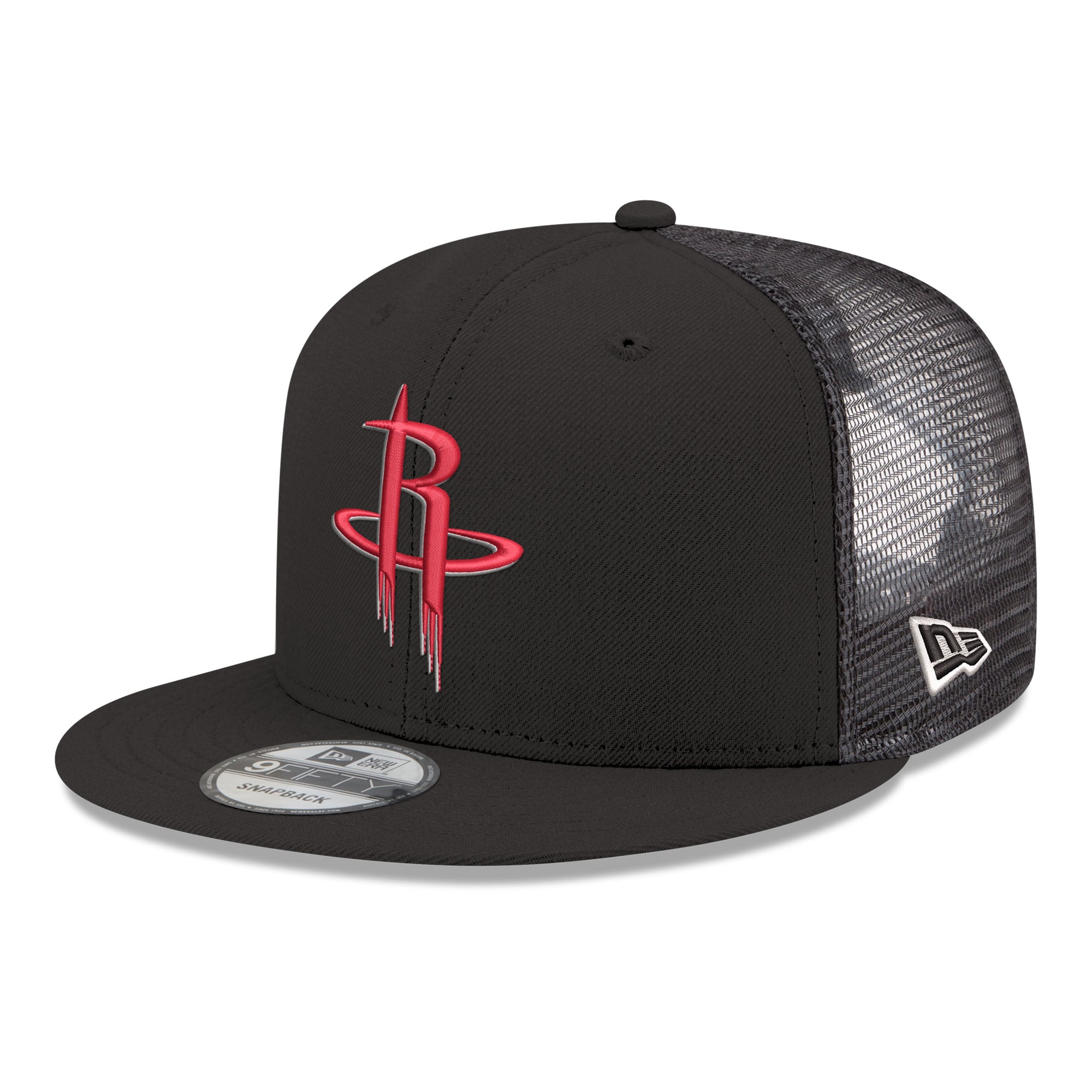 Men's Houston Rockets New Era Black Core Logo Meshback 9FIFTY Snapback Hat