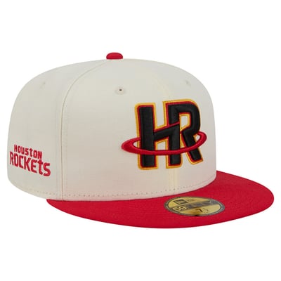 Houston Rockets New Era Deceptor 59FIFTY Fitted Hat - Cream/Red
