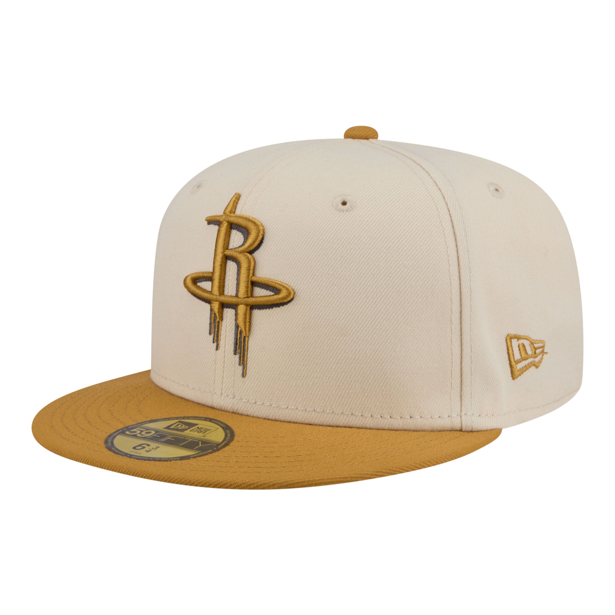 Men's New Era Cream/Tan Houston Rockets Two-Tone Color Pack 59FIFTY Fitted Hat