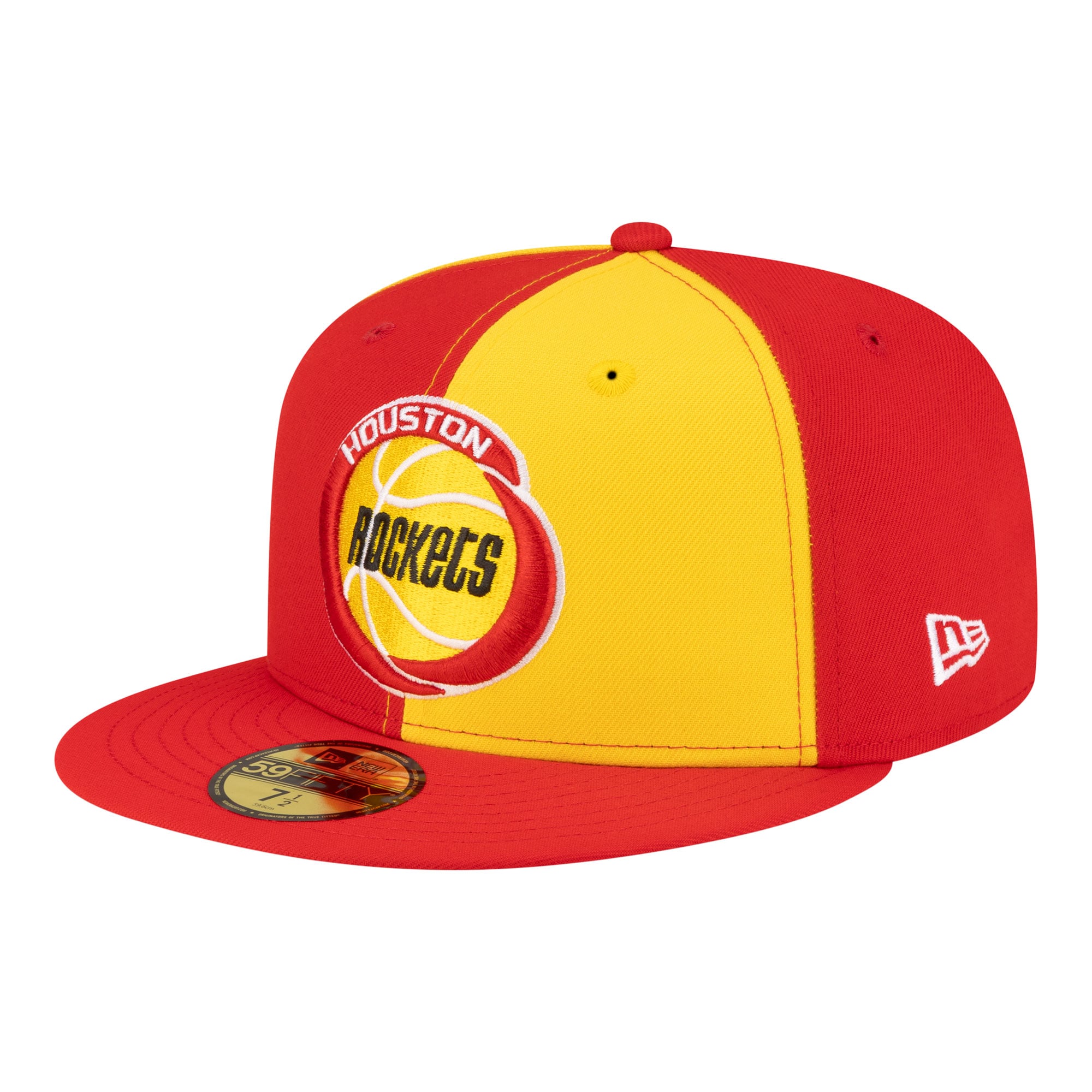 Men's Houston Rockets New Era Gold/Red 80s Throwback Pinwheel 59FIFTY Fitted Hat