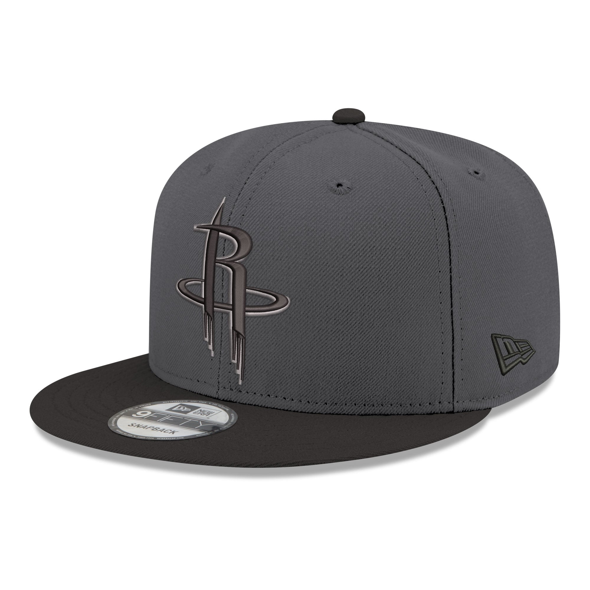 Men's New Era Gray/Black Houston Rockets Logo 2-Tone 9FIFTY Snapback Hat