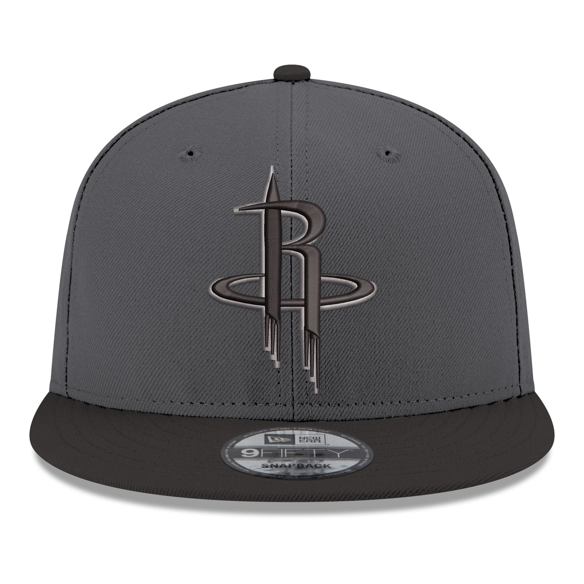 Men's New Era Gray/Black Houston Rockets Logo 2-Tone 9FIFTY Snapback Hat