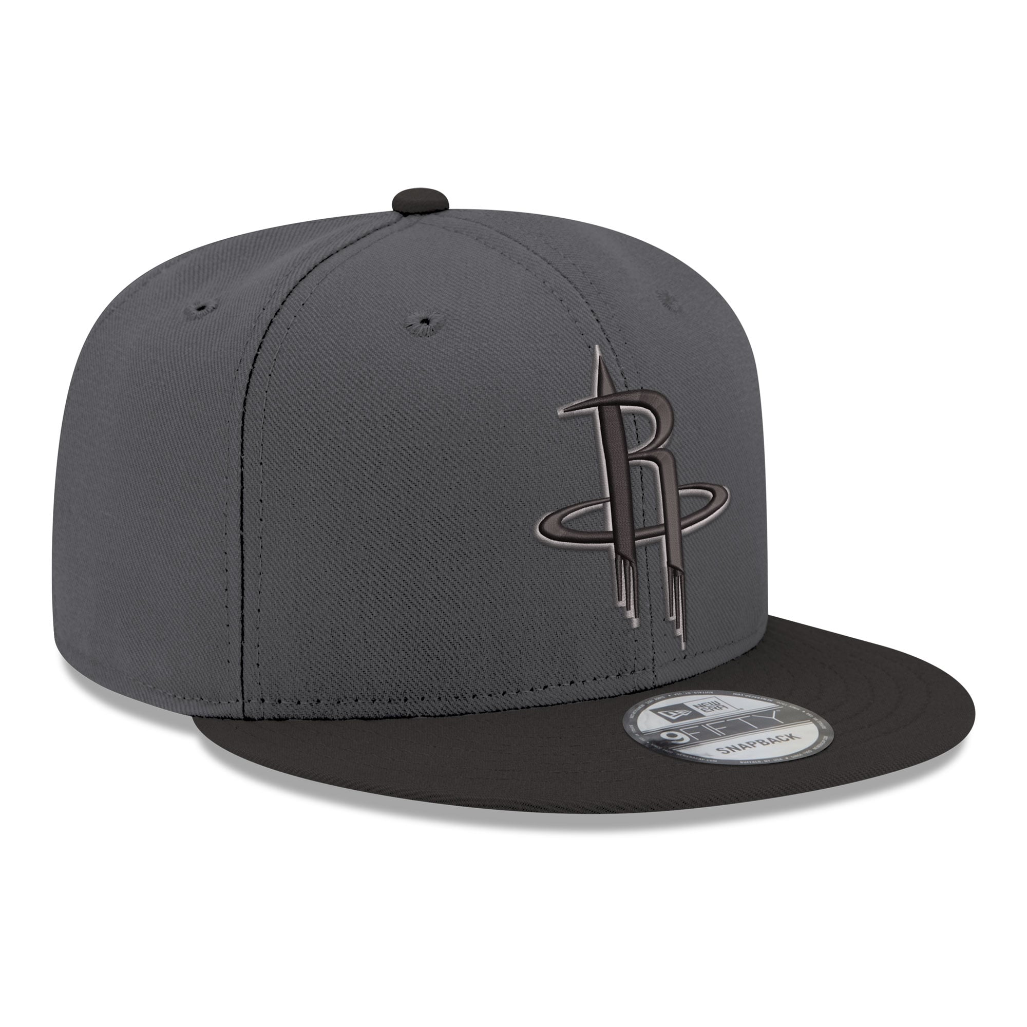 Men's New Era Gray/Black Houston Rockets Logo 2-Tone 9FIFTY Snapback Hat