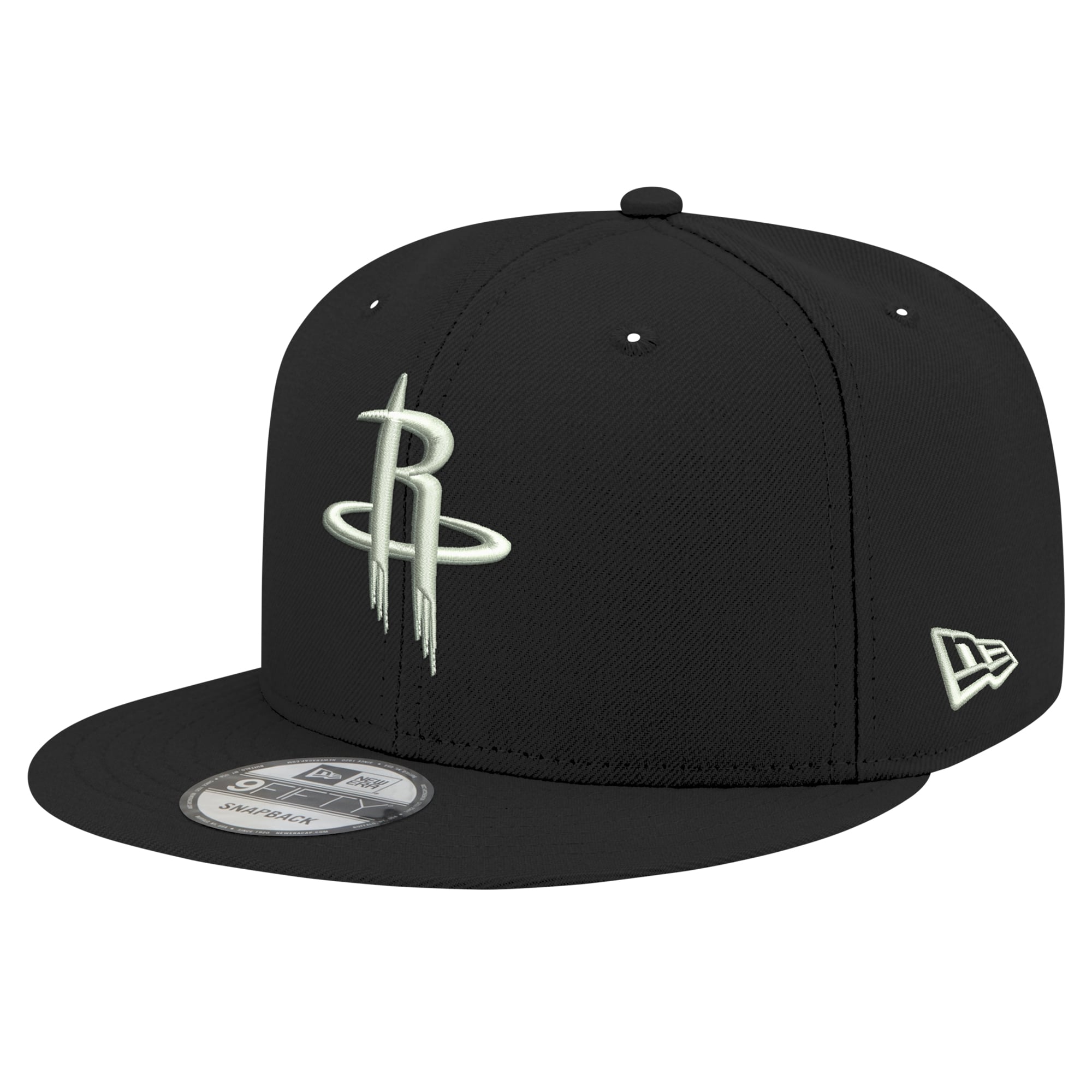 Men's Houston Rockets New Era Black & White 9FIFTY Snapback Hat