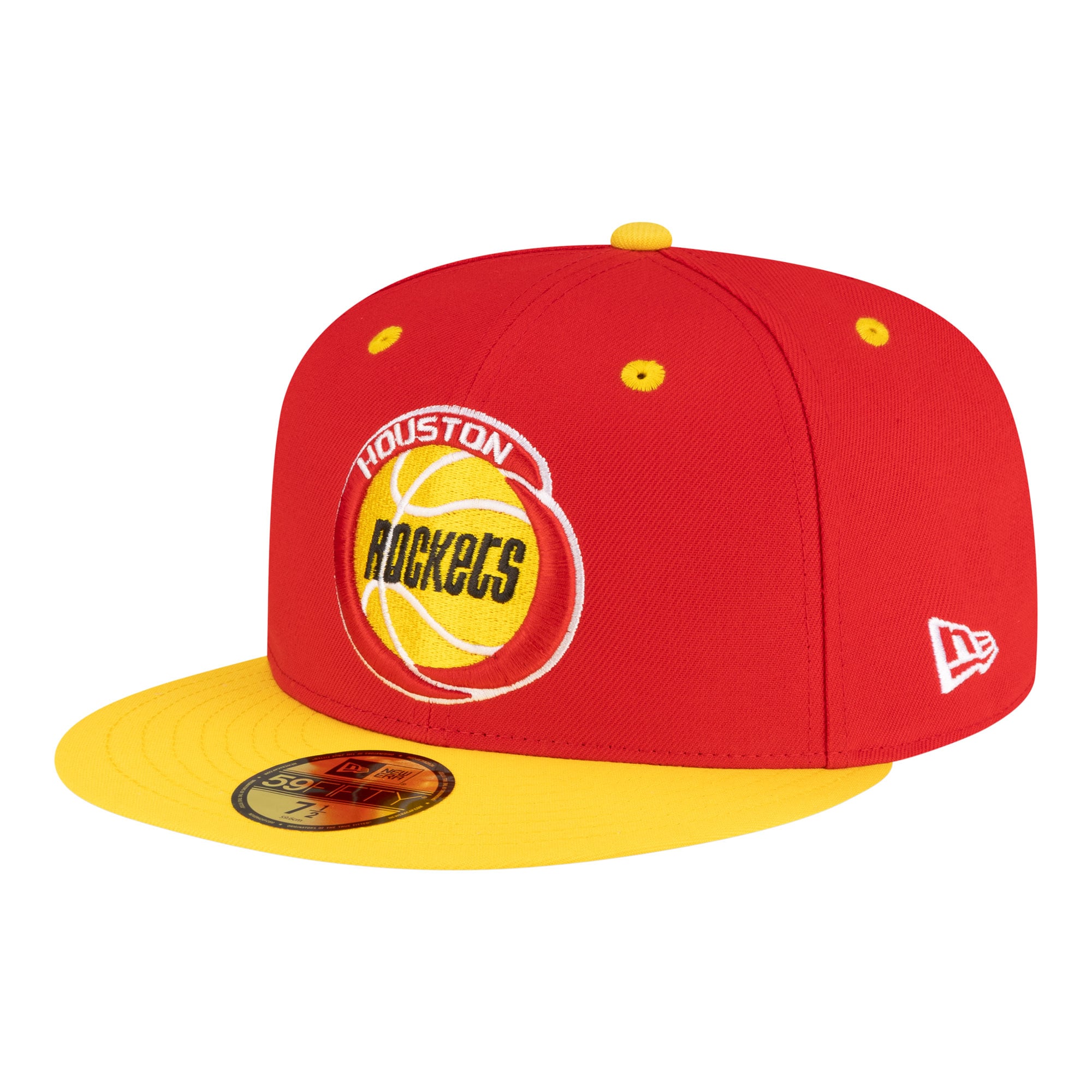 Men's Houston Rockets New Era Red/Gold 80s Throwback 59FIFTY Fitted Hat