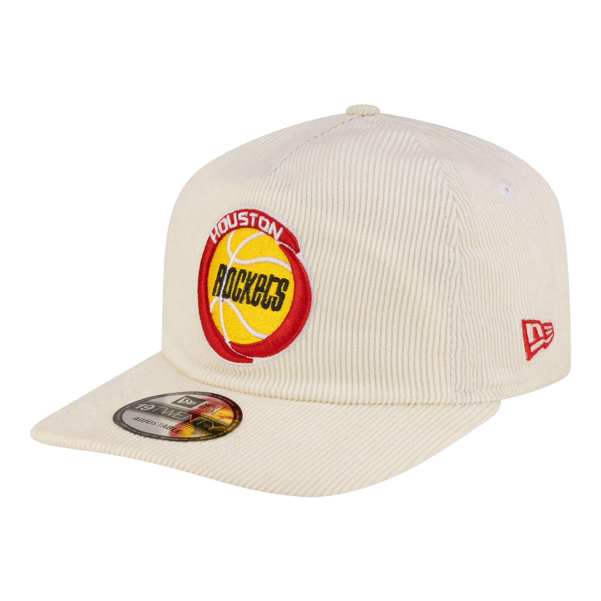 Men's New Era White Houston Rockets 19TWENTY 80s Chrome Corduroy Adjustable Hat