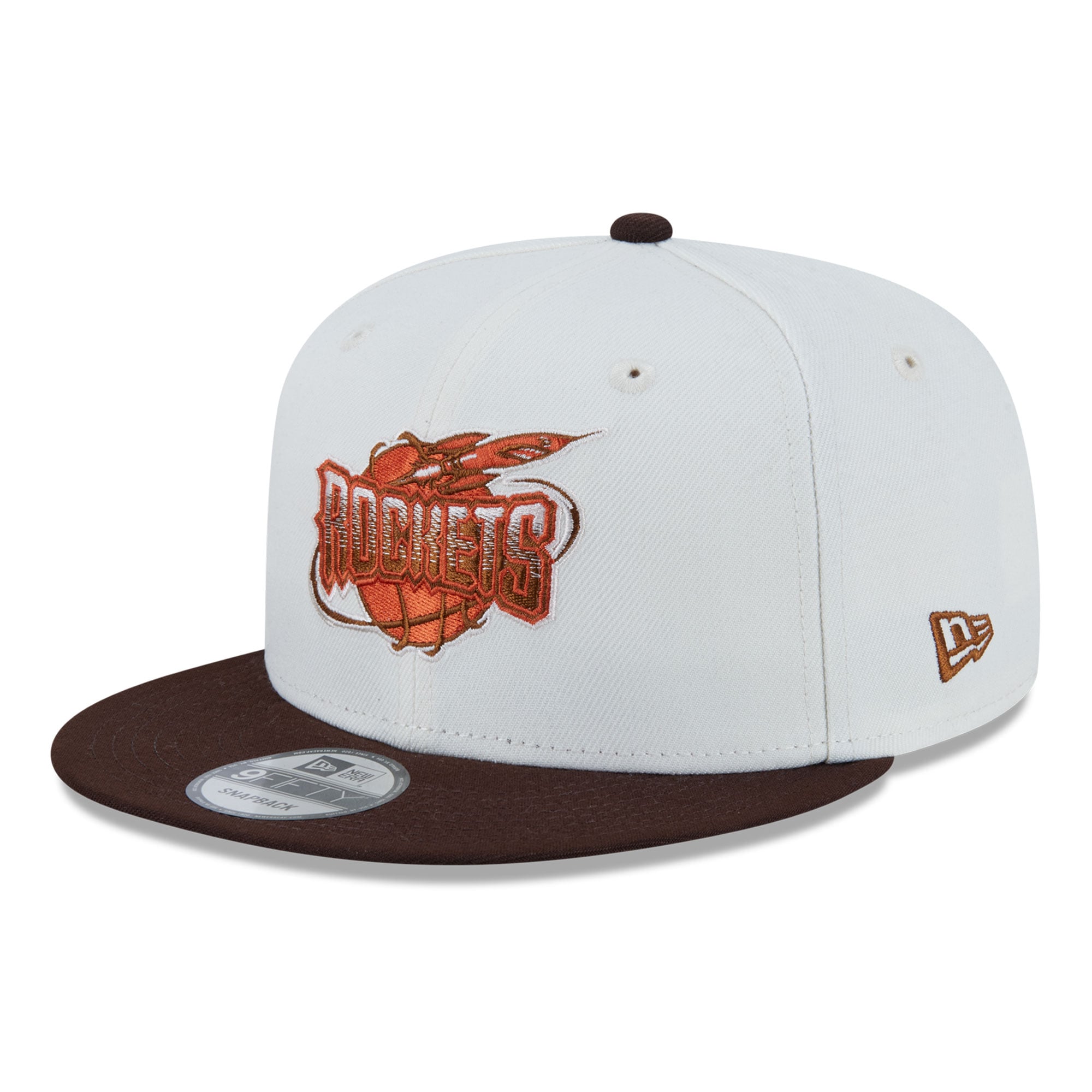 Casquette snapback New Era 9FIFTY blanche pour homme, Houston Rockets, motif citrouille épicée
