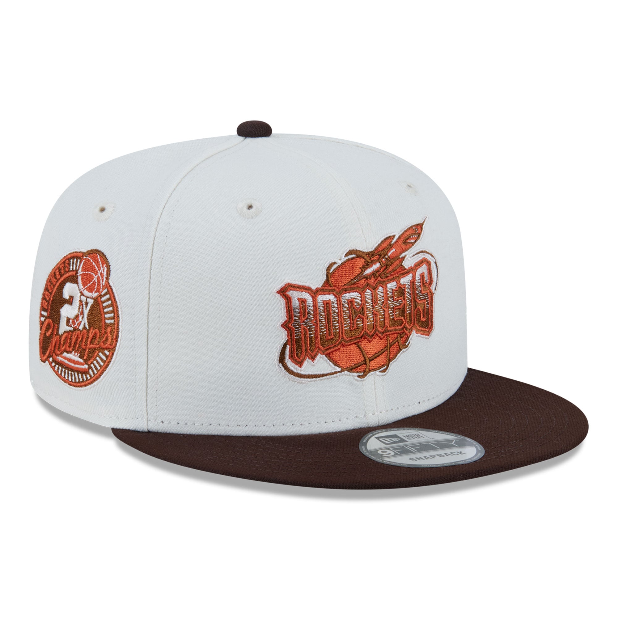 Men's New Era  White Houston Rockets Pumpkin Spice 9FIFTY Snapback Hat