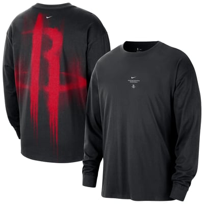 Houston Rockets Nike 2026 Standard Issue Pre-Game Performance Long Sleeve T-Shirt - Black