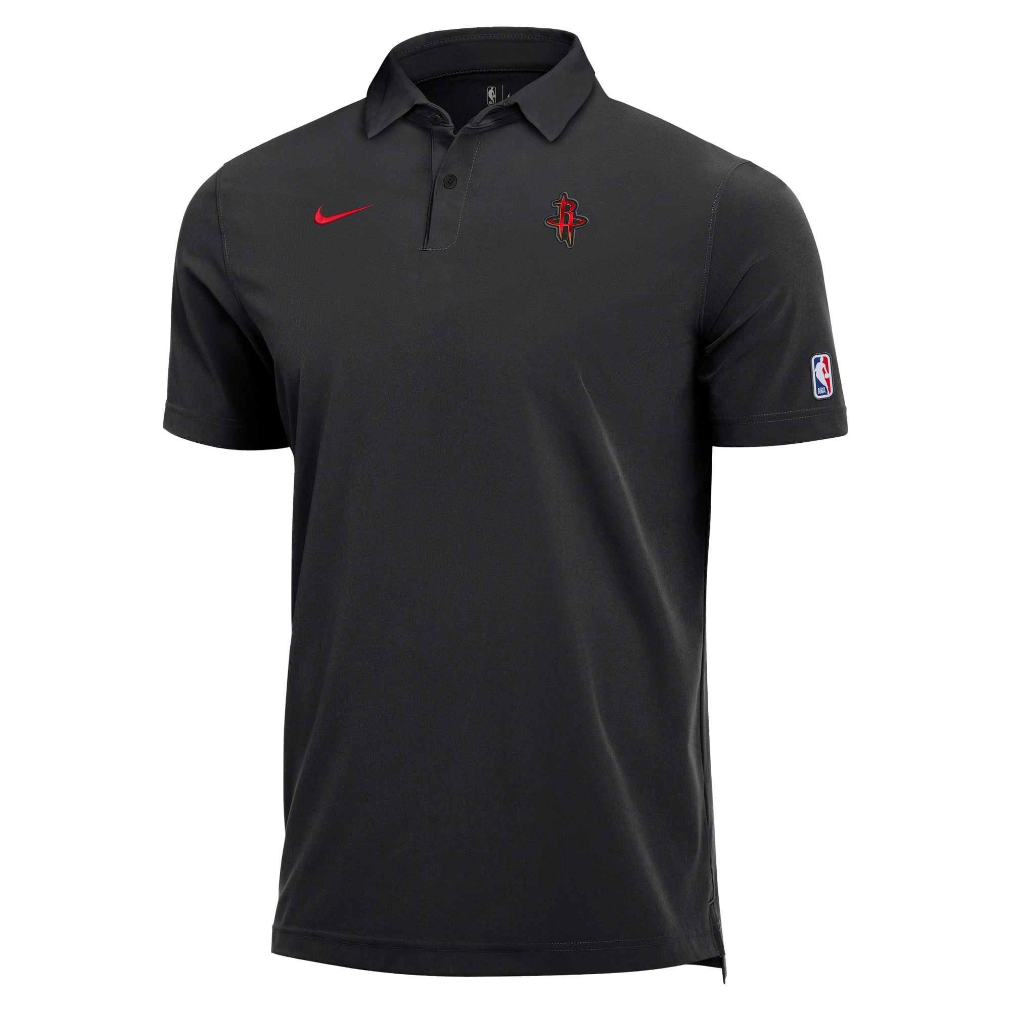 Polo d'entraîneur Nike Dri-FIT noir Houston Rockets pour homme