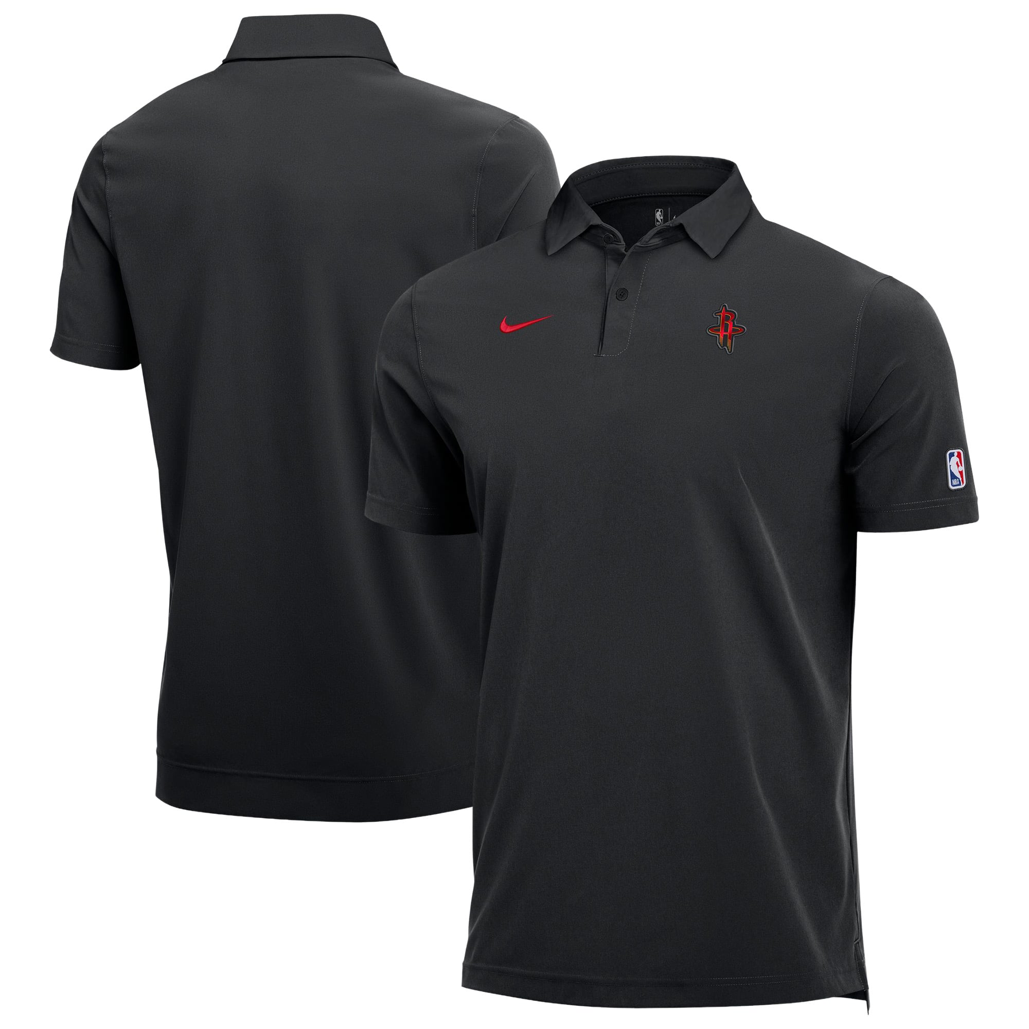 Polo d'entraîneur Nike Dri-FIT noir Houston Rockets pour homme
