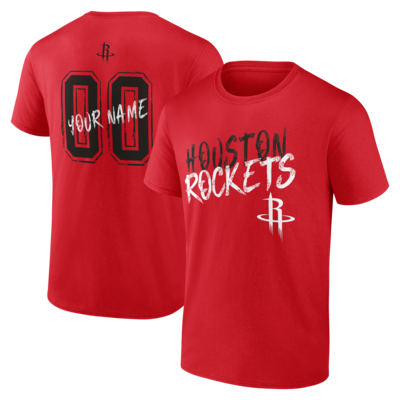 Houston Rockets Big & Tall Hustle Personalized Name & Number T-Shirt - Red