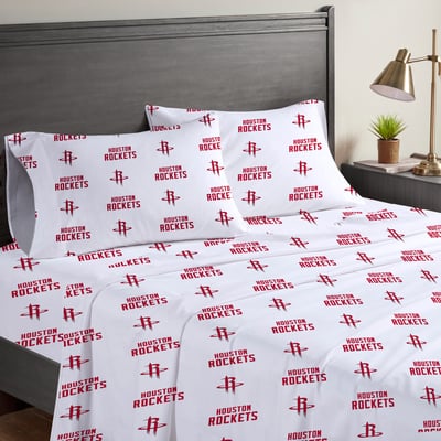 Houston Rockets Pegasus Four-Piece Queen Sheet Set