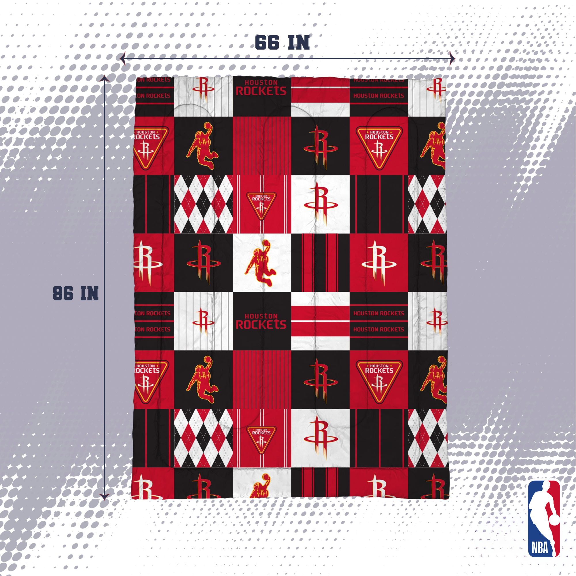 Pegasus Houston Rockets Patchwork Plaid Two-Piece Twin/Twin XL Bed in a Bag Set