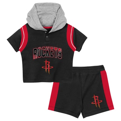 Houston Rockets Outerstuff Preschool Get Back Short Sleeve Hoodie & Shorts Two-Pack Set - Black