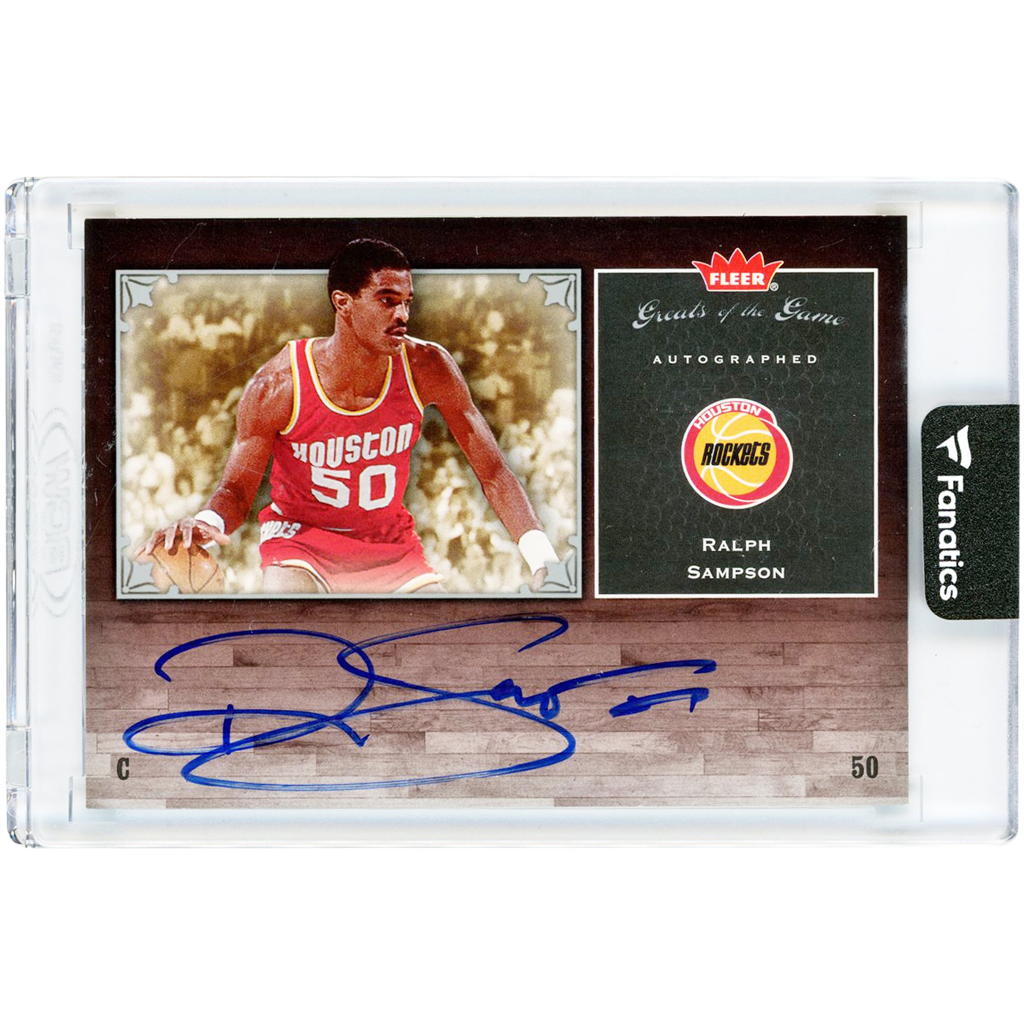 Carte autographiée de Ralph Sampson (Houston Rockets) 2005-06 Fleer Greats Of The Game #GG-RS
