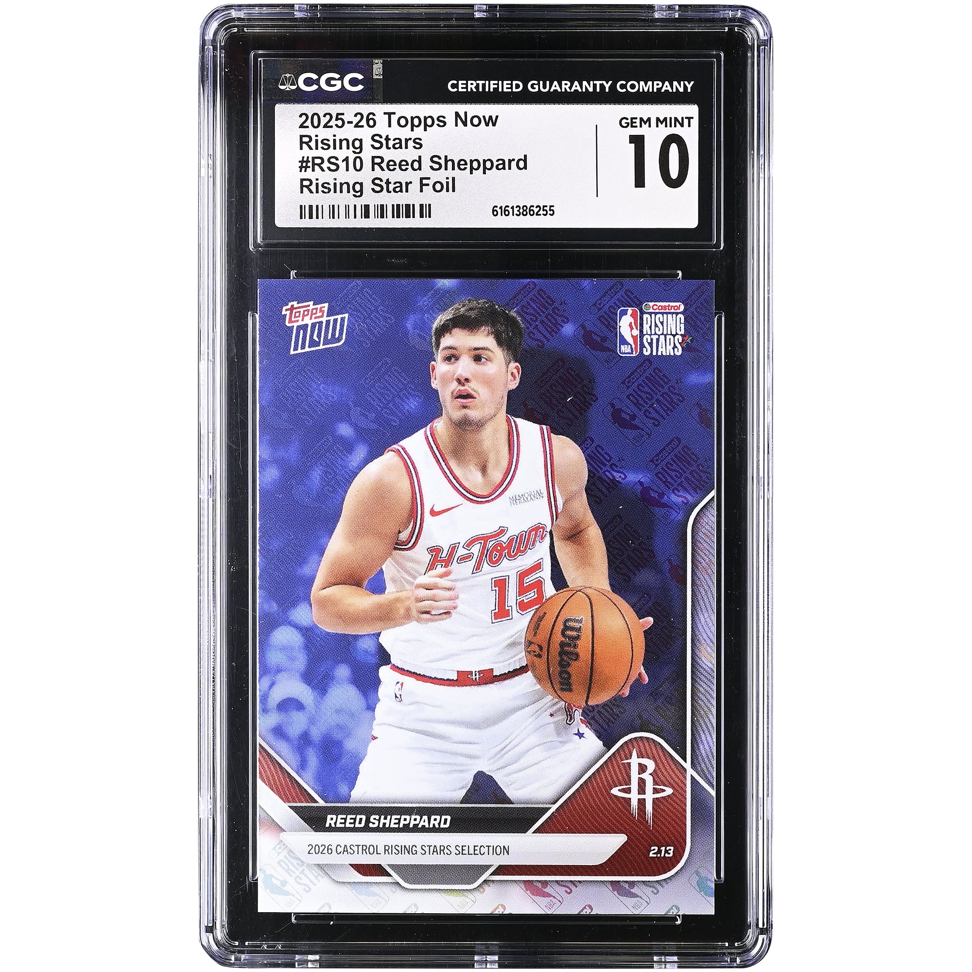 Reed Sheppard Houston Rockets 2025-26 Topps Now Rising Stars Foil #RS10 CGC Authenticated 10 Card